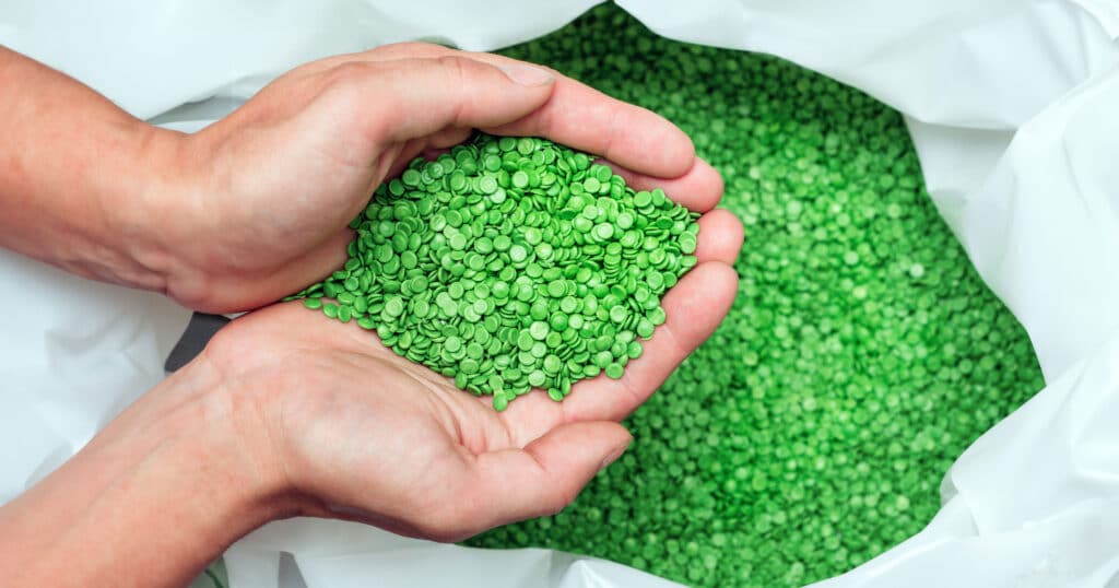 Pellets from plastic recycling