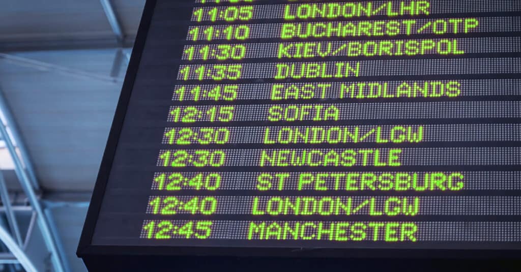 Flight information display system, part of the Getronics Airports Solutions