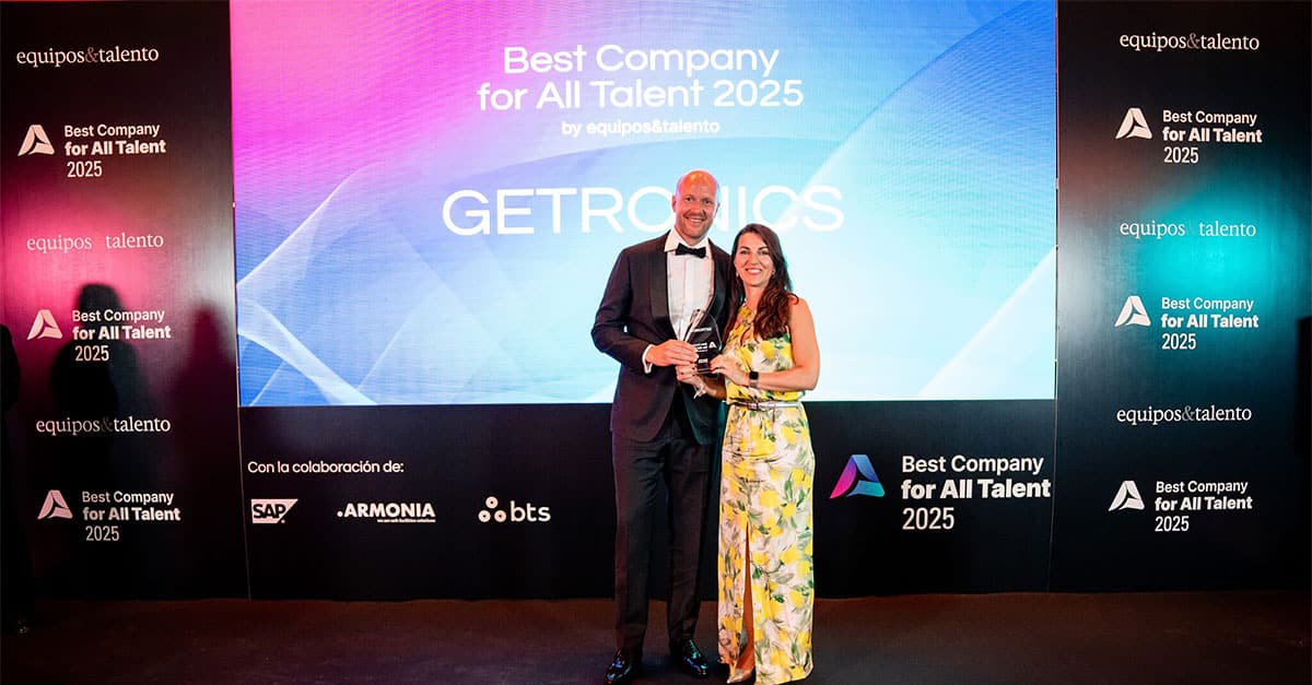 Representing Getronics at the ceremony were Laura García, Culture & Talent Director, and Olivier Schelfhaut, People Services Director, who accepted the award on behalf of our global team.