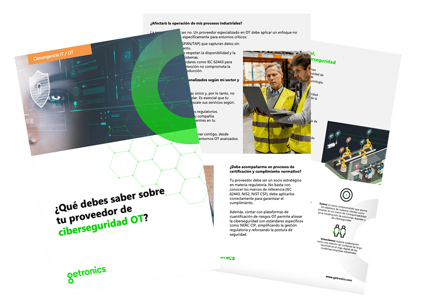 Portada de la guía de Getronics sobre Ciberseguridad OT